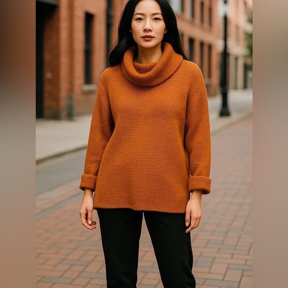 PILCRO Anthropologie XS Cinnamon Cowl Neck Knit Oversized Cozy Sweater Boho Fall - Picture 1 of 11